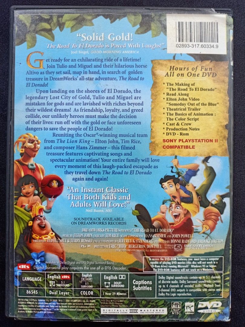 DVD The Road To El Dorado, Hobbies & Toys, Music & Media, CDs & DVDs on