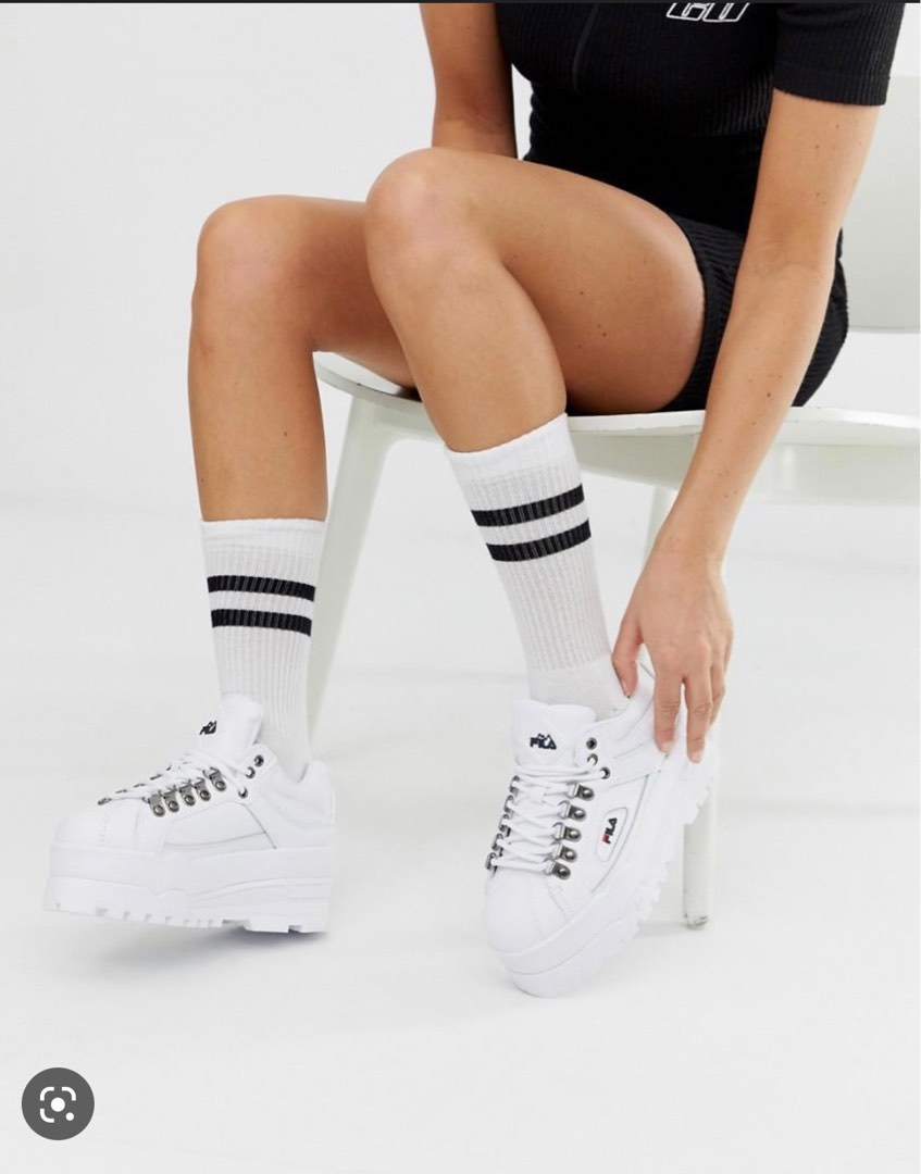 Fila Trailblazer Wedge White Womens Platform Shoes Women s