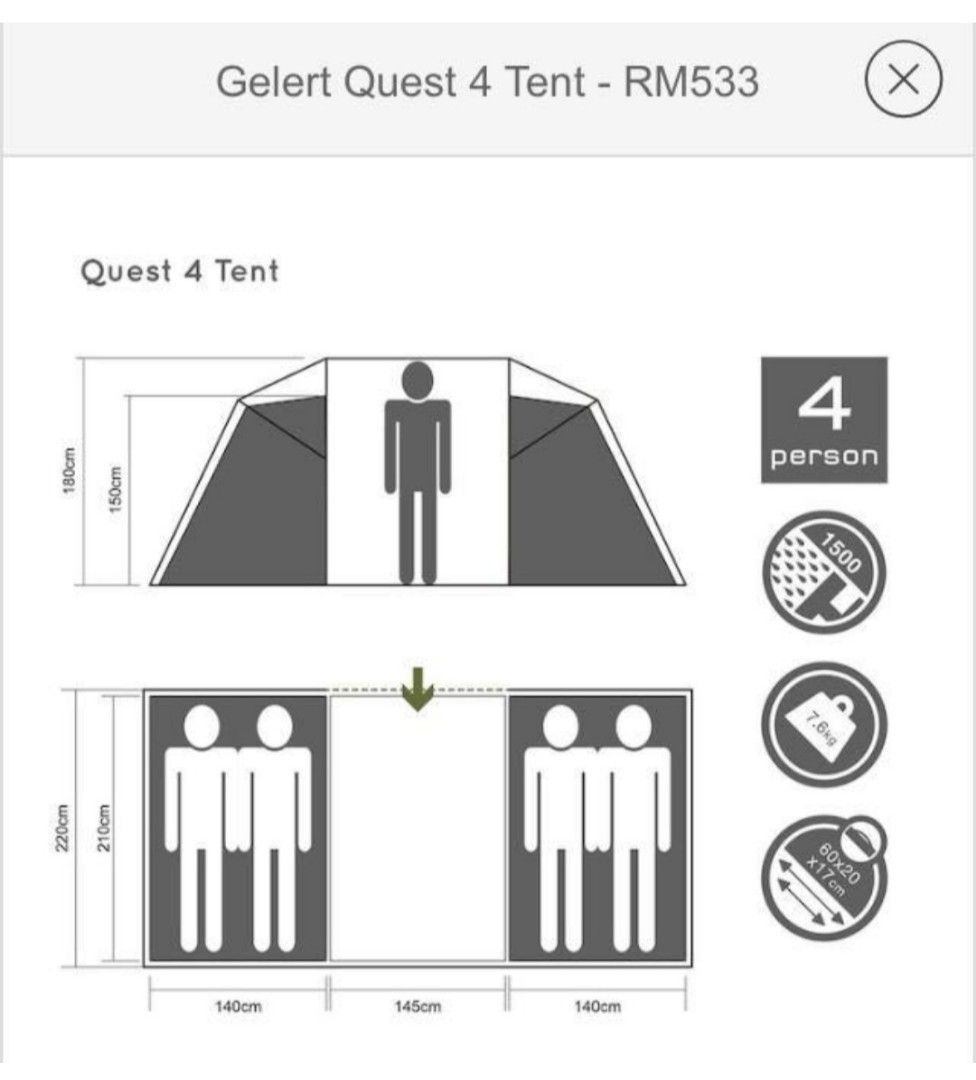 Gelert quest on sale 4 tent