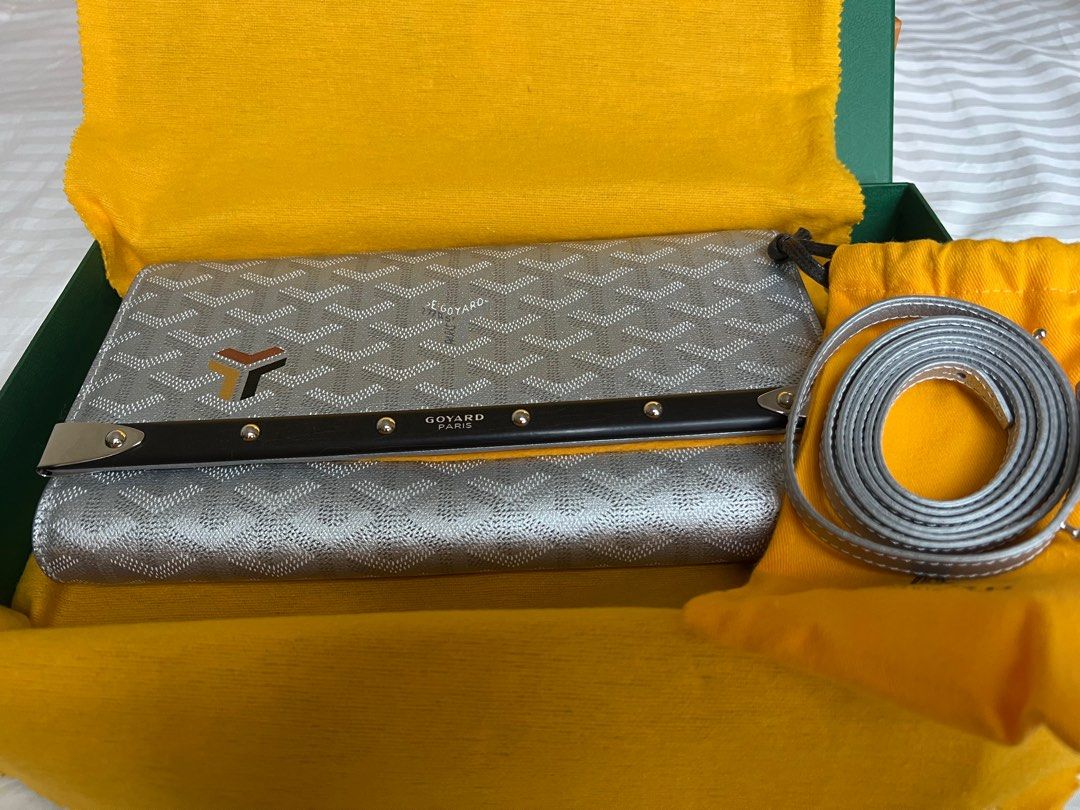 GOYARD MONTE CARLO PM SILVER CLUTCH CROSSBODY- RARE AND LIMTED EDITION