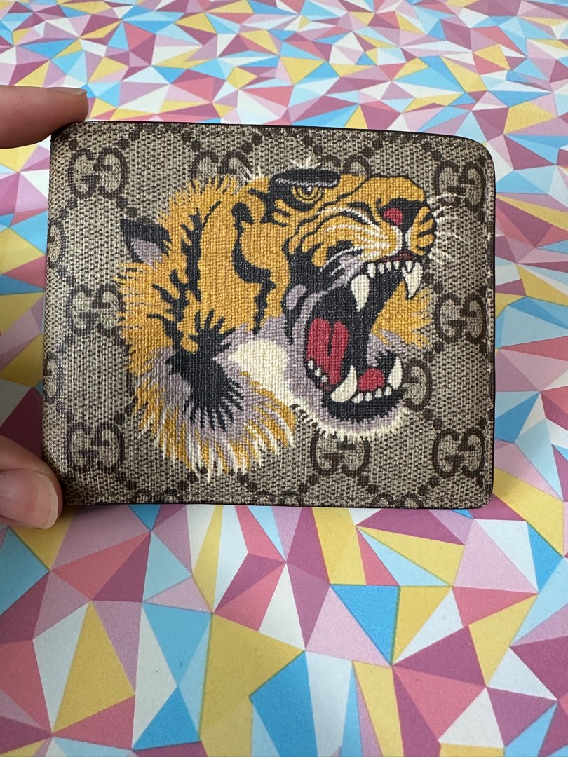 Gucci tiger print GG supreme wallet, Men's Fashion, Watches Accessories, Wallets & Card Holders on Carousell