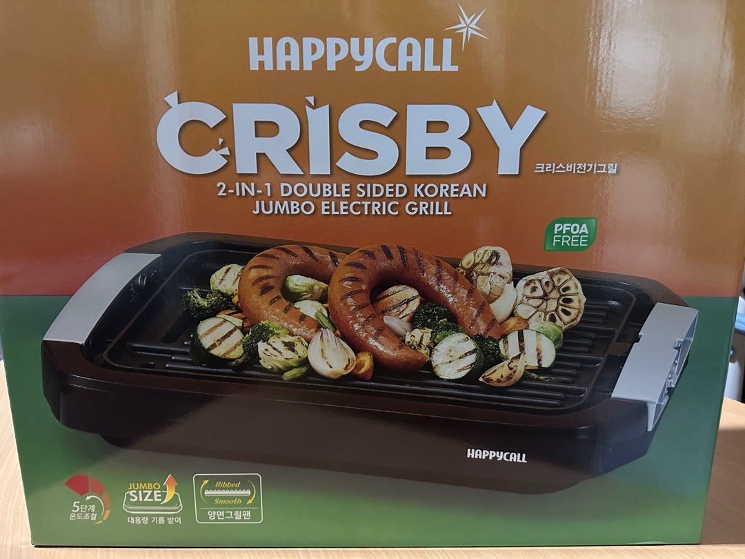 Happy call crispy double sided Korean jumbo electric grill, TV & Home