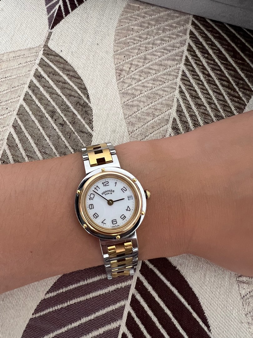Hermes Two toned Clipper Watch Women s Fashion Watches