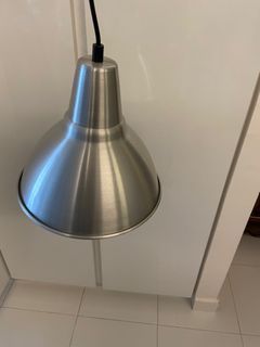 Ikea hanging pendant lamp silver metallic very modern