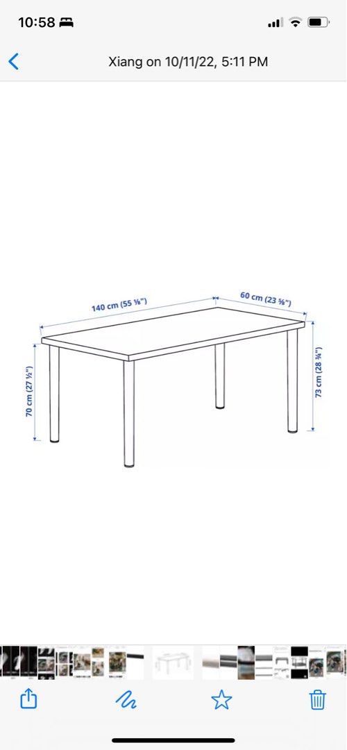 Ikea Lagkapten Table w/ Legs 140cm x 60cm, Furniture & Home Living