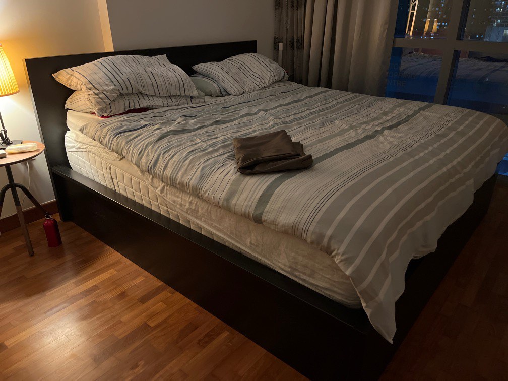 IKEA STORAGE BED KING SIZE (bed only, not mattress), Furniture & Home