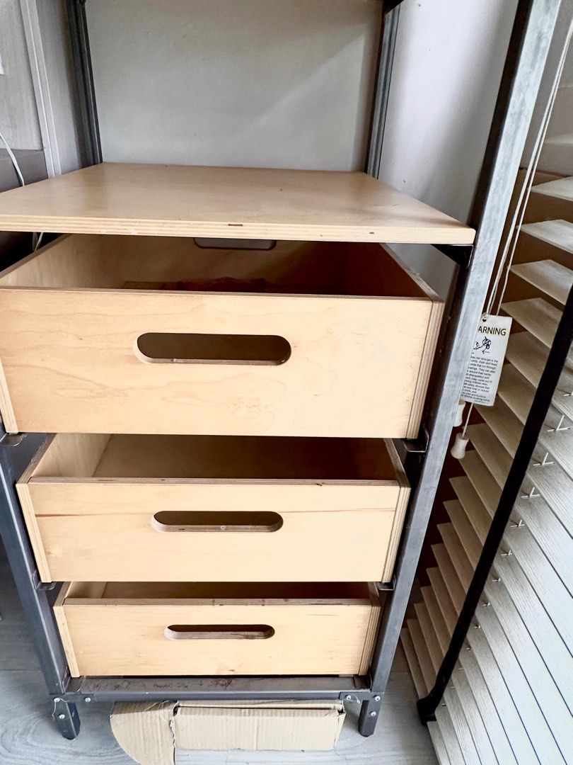 Ikea veberod rack shelving with drawers, Furniture & Home Living