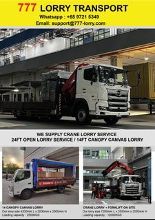 Industrial Transport Services / Crane Lorry / 14ft lorry / 10ft lorry / transport delivery / commercial transportation
