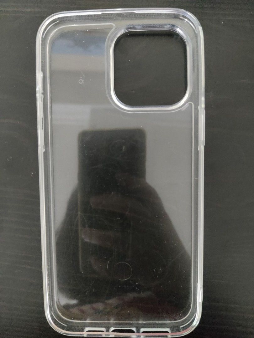 Iphone 14 pro max clear acrylic case (Category: Cases & Sleeves) located in Pasig City. Submitted by ulappp (Listing ID 1218968099, Image 2). Description: Still has protective sticker on the outside (it's the one with scratches) price negotiable pickup: Makati / Ortigas area.