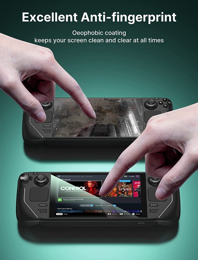 JSAUX 2Pack Steam Deck Screen Protector, Anti Glare Protector 9H