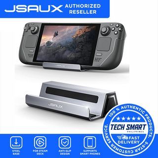 JSAUX Stand Base for Steam Deck, Frosted Aluminum Alloy Playstand for Steam Deck, Anti-Slip Holder for Valve Steam Deck, Switch, and Mobile Phones