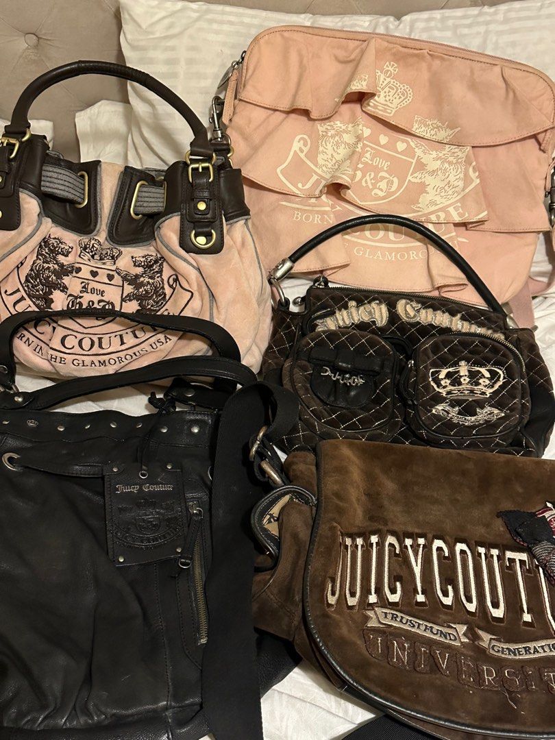 Juicy Couture Vintage Y2K Brown Pink Velvet Purse Handbag - Etsy Israel