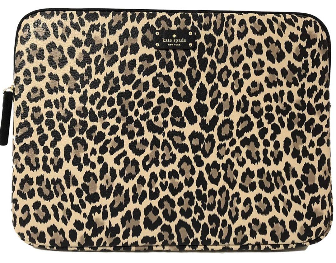 Kate Spade New York Leopard Print Laptop Case Sleeve Black Multi 13