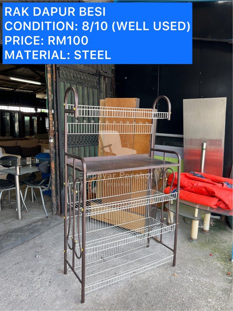 KITCHEN STEEL RACK, Furniture & Home Living, Furniture, Shelves