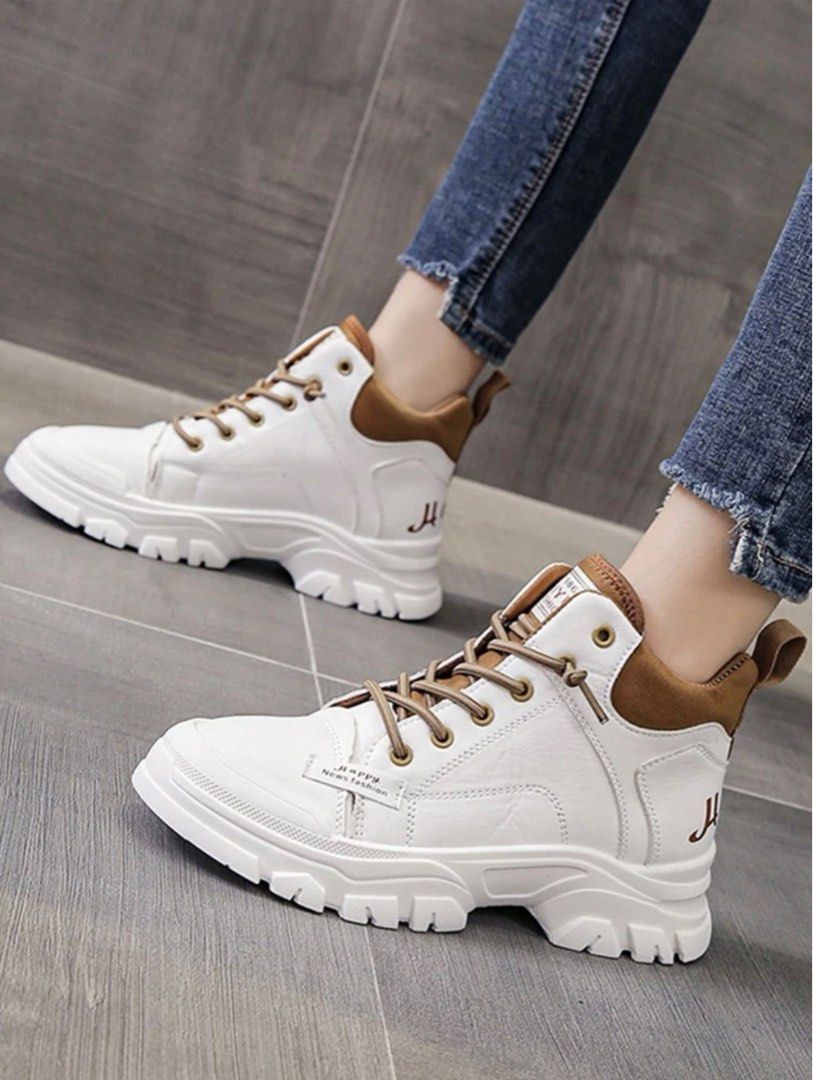 White chunky sneaker boots store