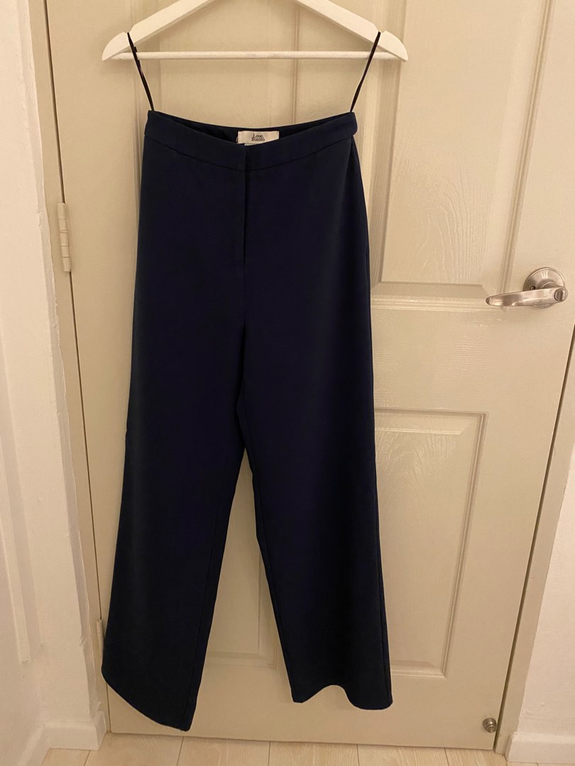 Light Navy Blue Pure Cotton Straight Pant main image 1