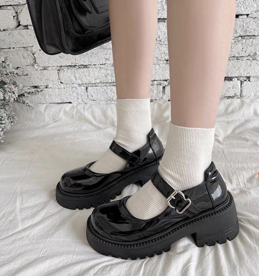 Loafers mary janes Women Leather Shoes Japanese Academy Girl Middle School  Student Shoes Animation Maid Lolita