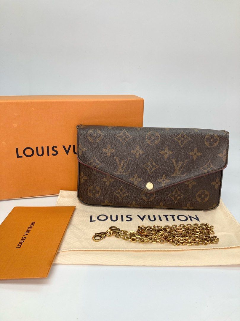 Louis Vuitton Monogram Pochette Felicie in brown coated/waterproof
