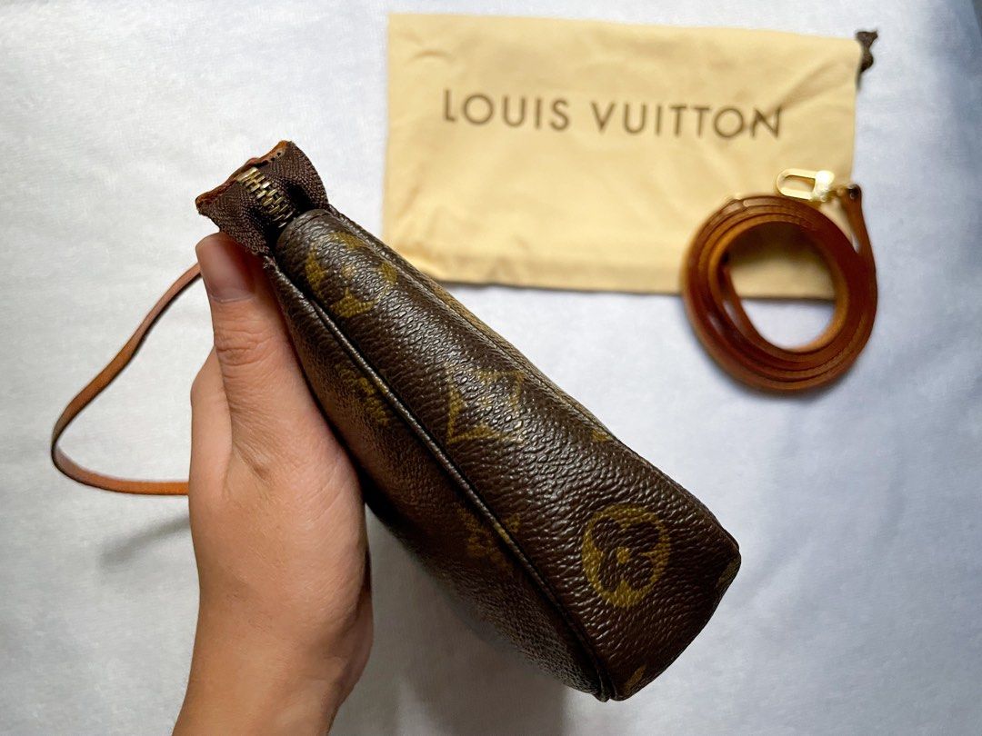 Auth Louis Vuitton Vintage Monogram Trousse Ronde Pen Case Pouch