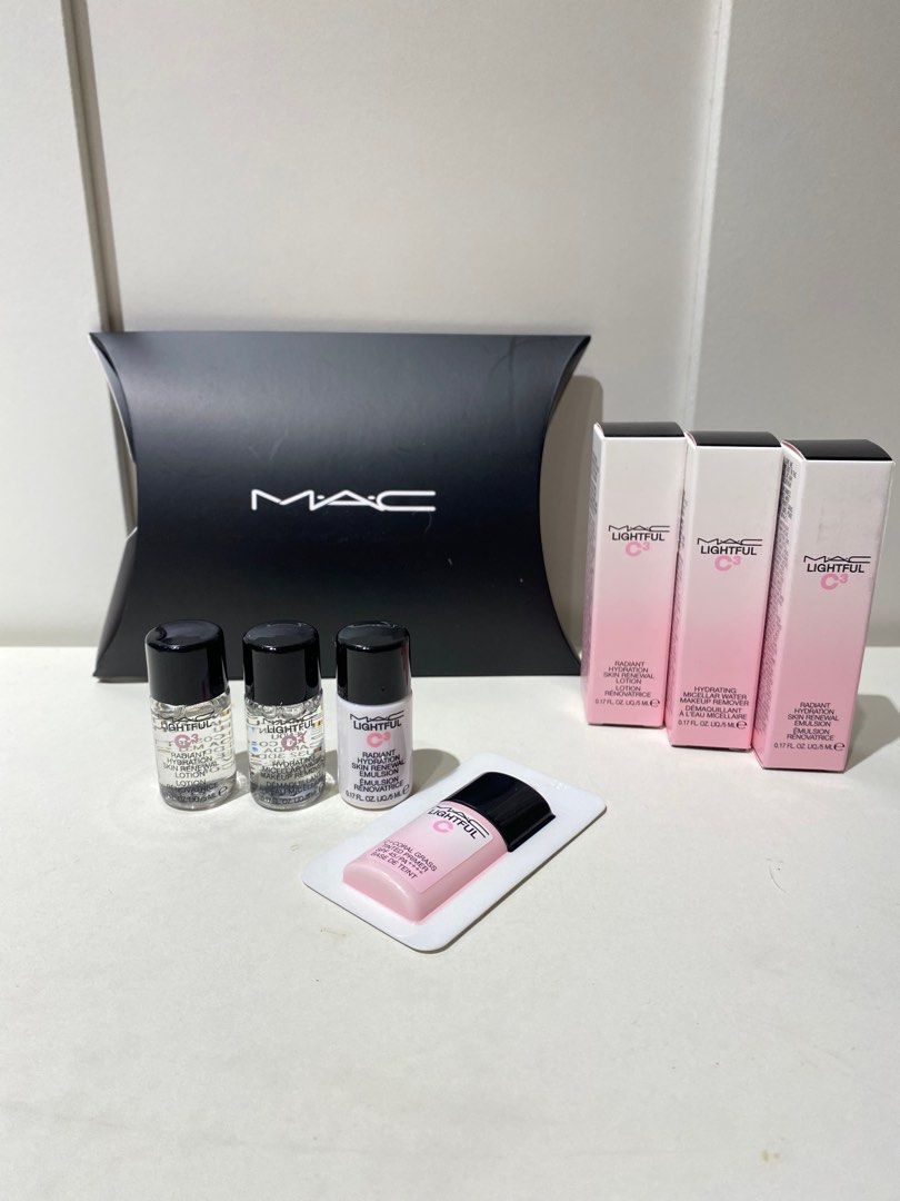 MAC 超顯白水光體驗組 卸妝水5ml 喚膚露5ml 養膚乳5ml 玫瑰乳3ml 化妝水 乳液 防曬 妝前