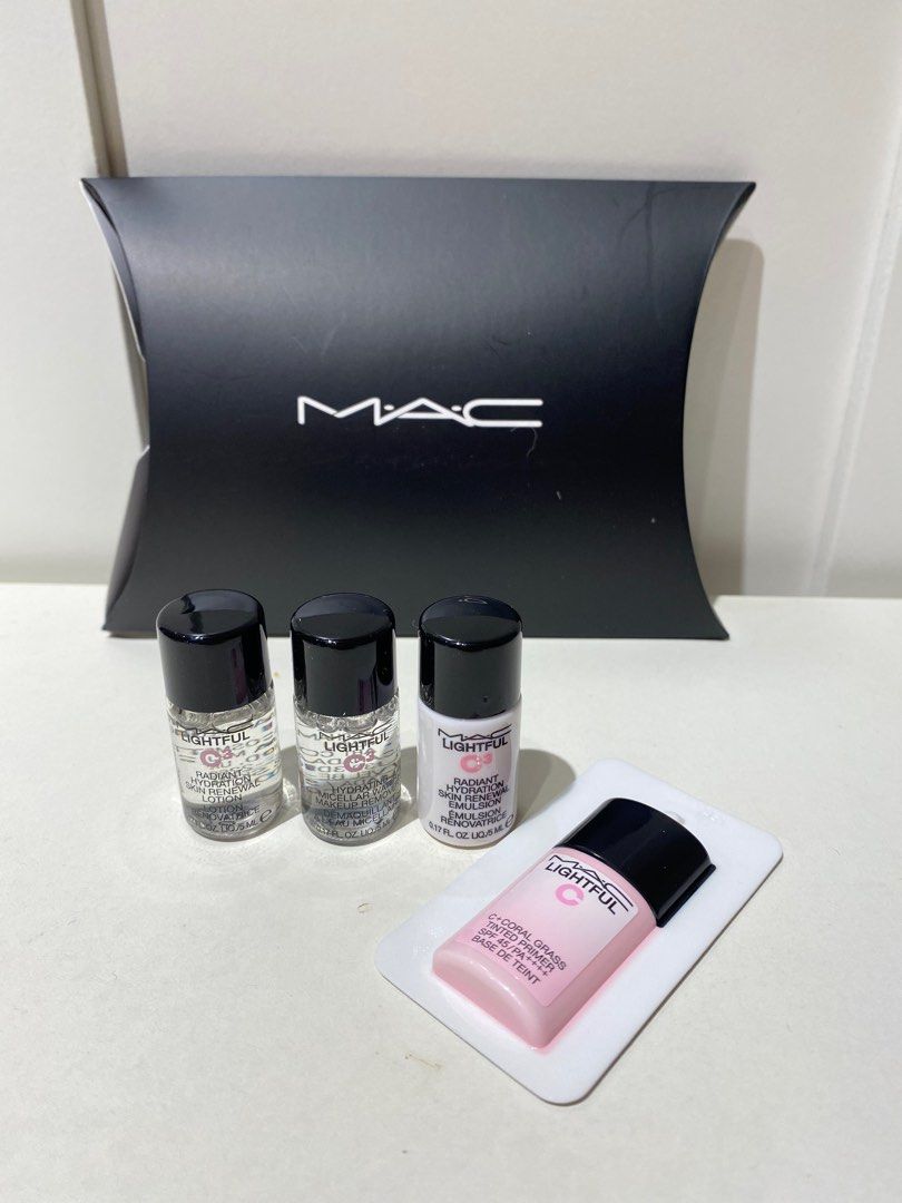 MAC 超顯白水光體驗組 卸妝水5ml 喚膚露5ml 養膚乳5ml 玫瑰乳3ml 化妝水 乳液 防曬 妝前