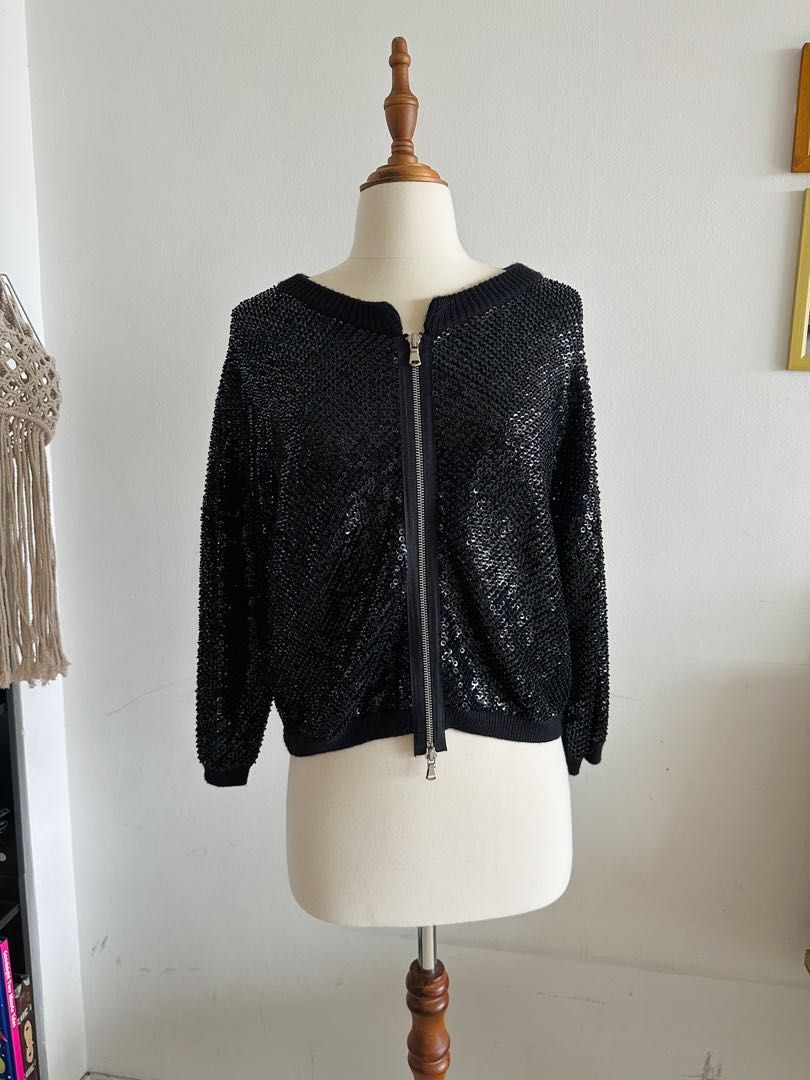 Marc by Marc Jacobs sequined black jacket Women s Fashion Coats