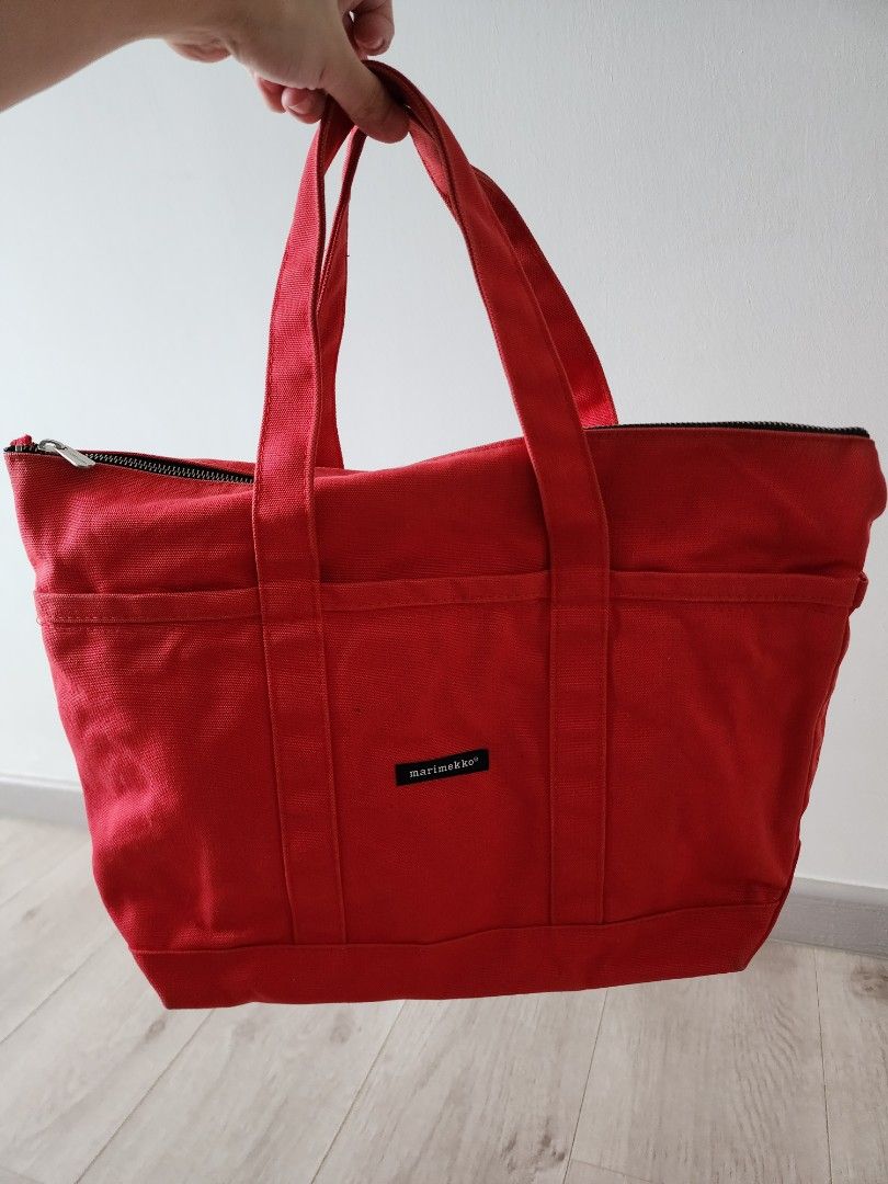 Marimekko Matkuri Red, Women's Fashion, Bags & Wallets, Tote Bags on  Carousell