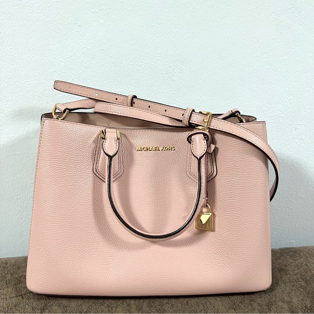 Michael Kors Adele MD Leather Satchel Bag, Women's Fashion, Bags & Wallets,  Cross-body Bags on Carousell