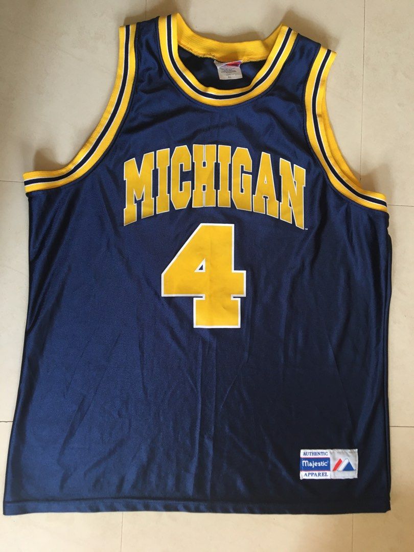 NCAA Jersey Chris Webber (Category: Activewear) located in San Fernando. Submitted by mommygem (Listing ID 1219025332, Image 1). Description: NCAA Jersey (Rare) - Chris Webber / Michigan Wolverines (Fab Five) - Majestic (Made in USA) - Size XL - 25"×32" - Condition: 10/10 - Color Rate: 10/10 .