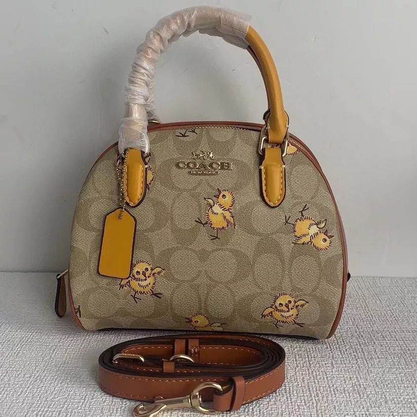 Coach, Bags, Coach Sydney Satchel In Signature Canvas With Tossed Chick  Print Nwt