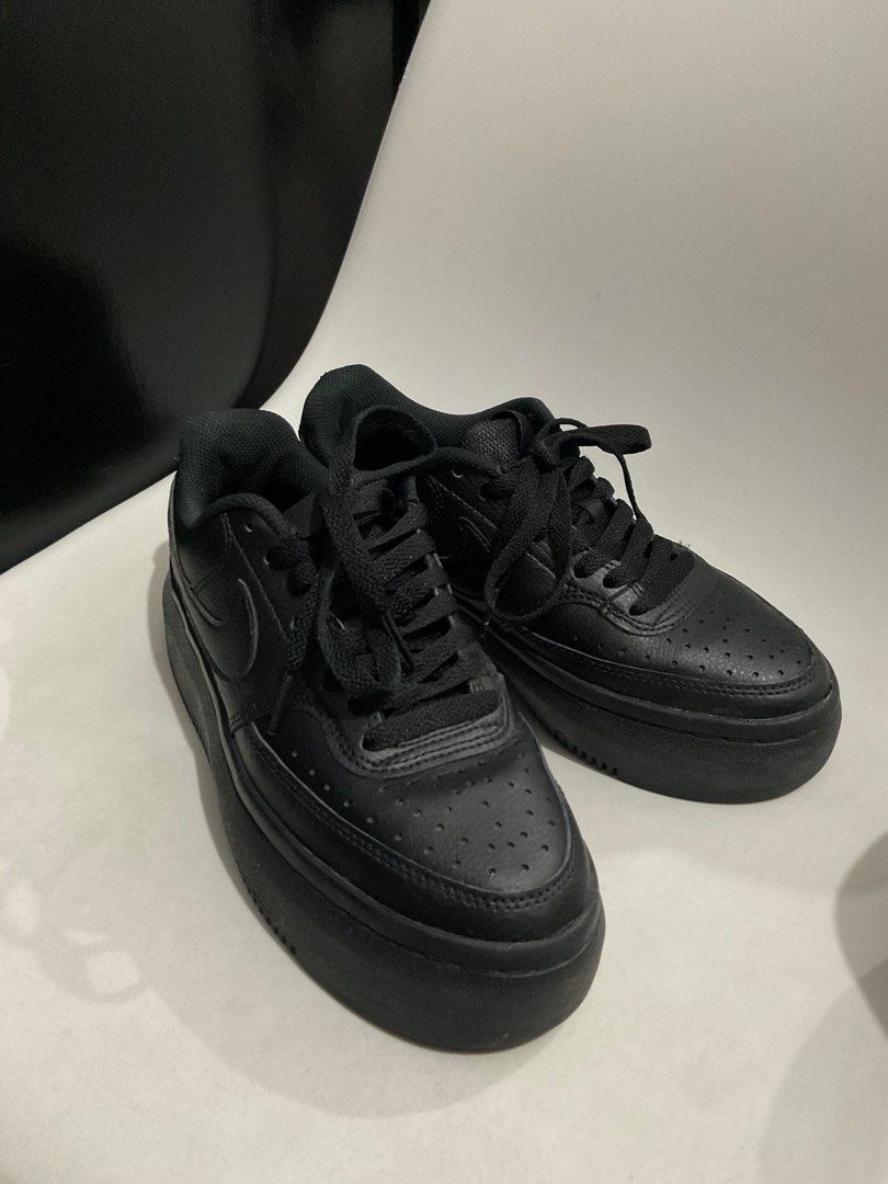 NIKE TRIPLE BLACK Court Vision Alta Women #39 s Fashion Footwear