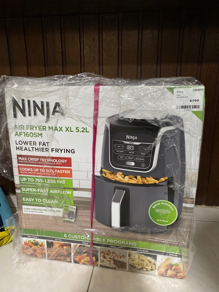 Ninja Air Fryer Max XL 5.2L AF160, TV & Home Appliances, Kitchen