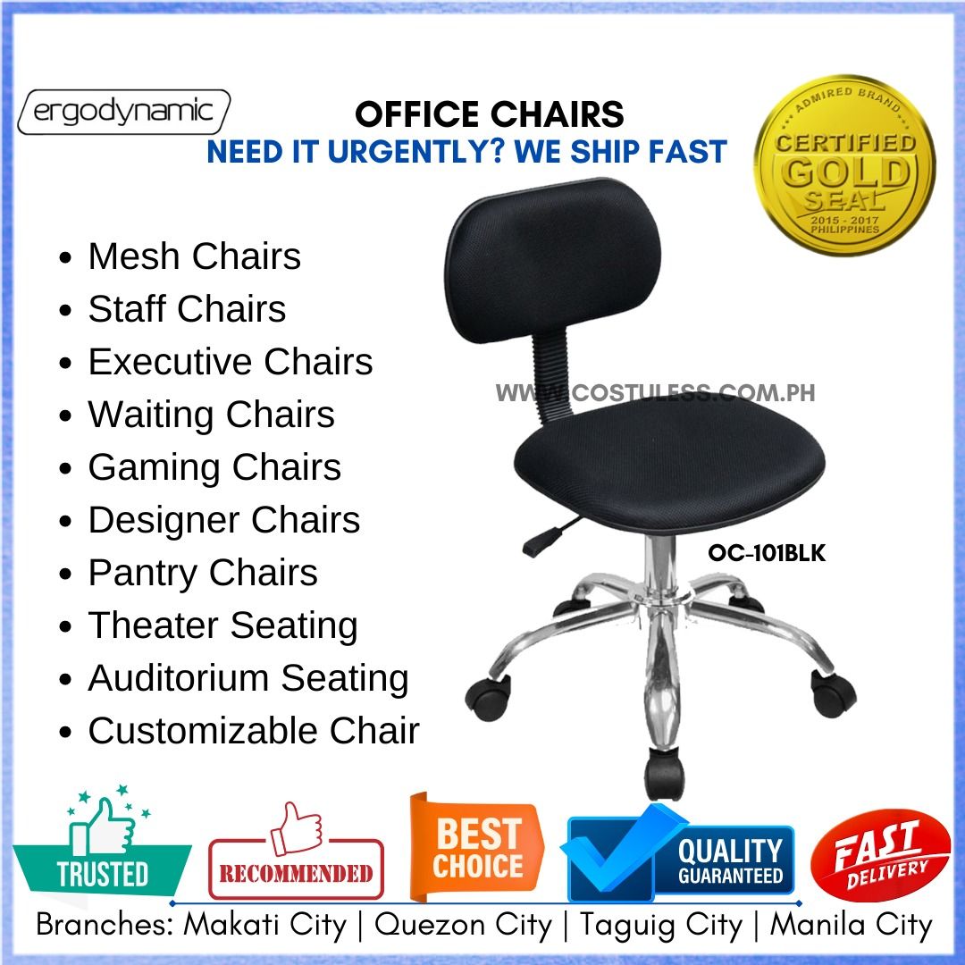 Office Furniture, Ergodynamic OC101BLK Office Chair, Office Chair