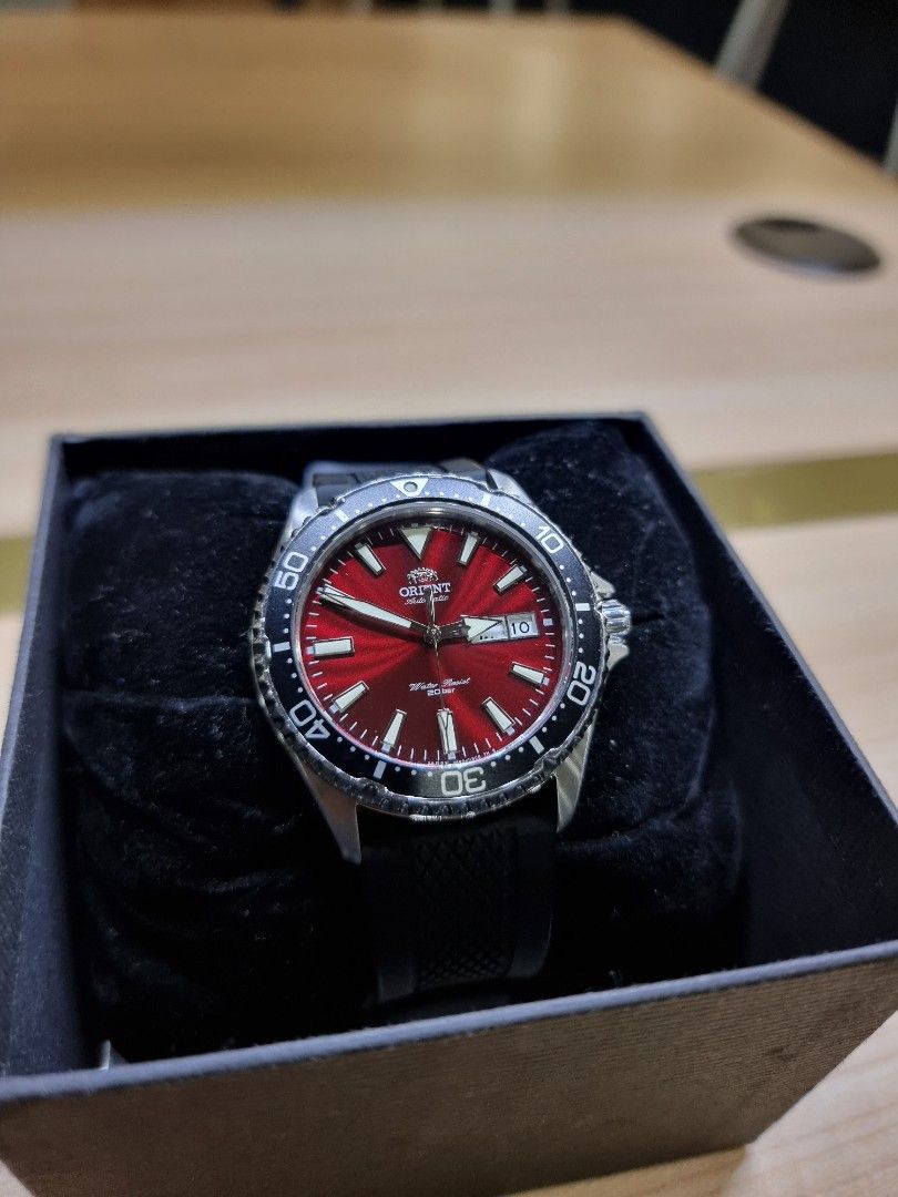 Orient Kamasu Red Diver Watch, Men's Fashion, Watches & Accessories
