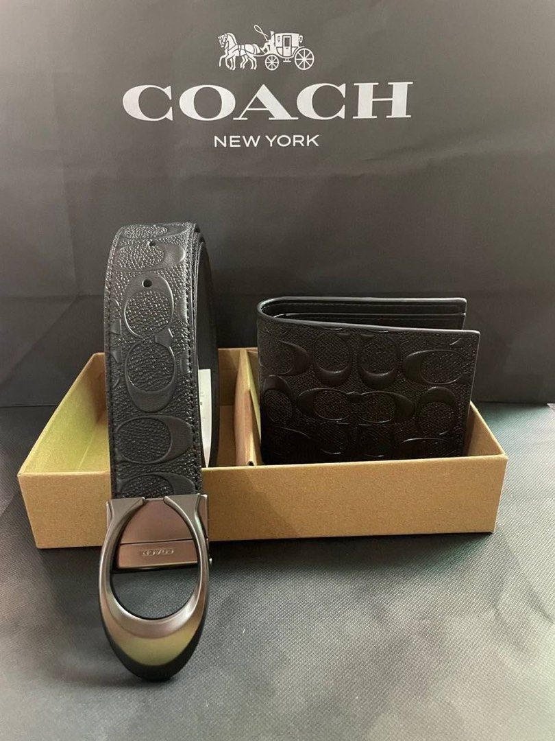 Original New Coach Wallet Belt Gift Box Men s Fashion Watches Accessories Wallets Card Holders on Carousell