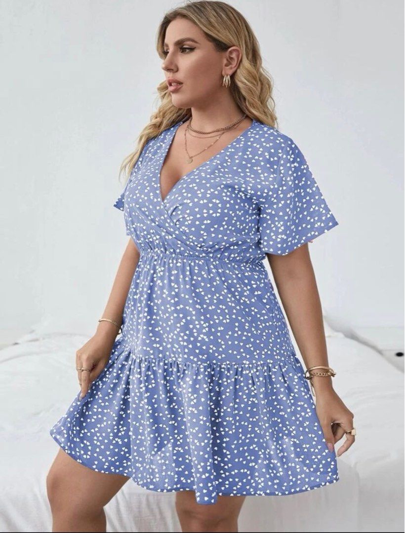 White plus outlet size ruffle dress