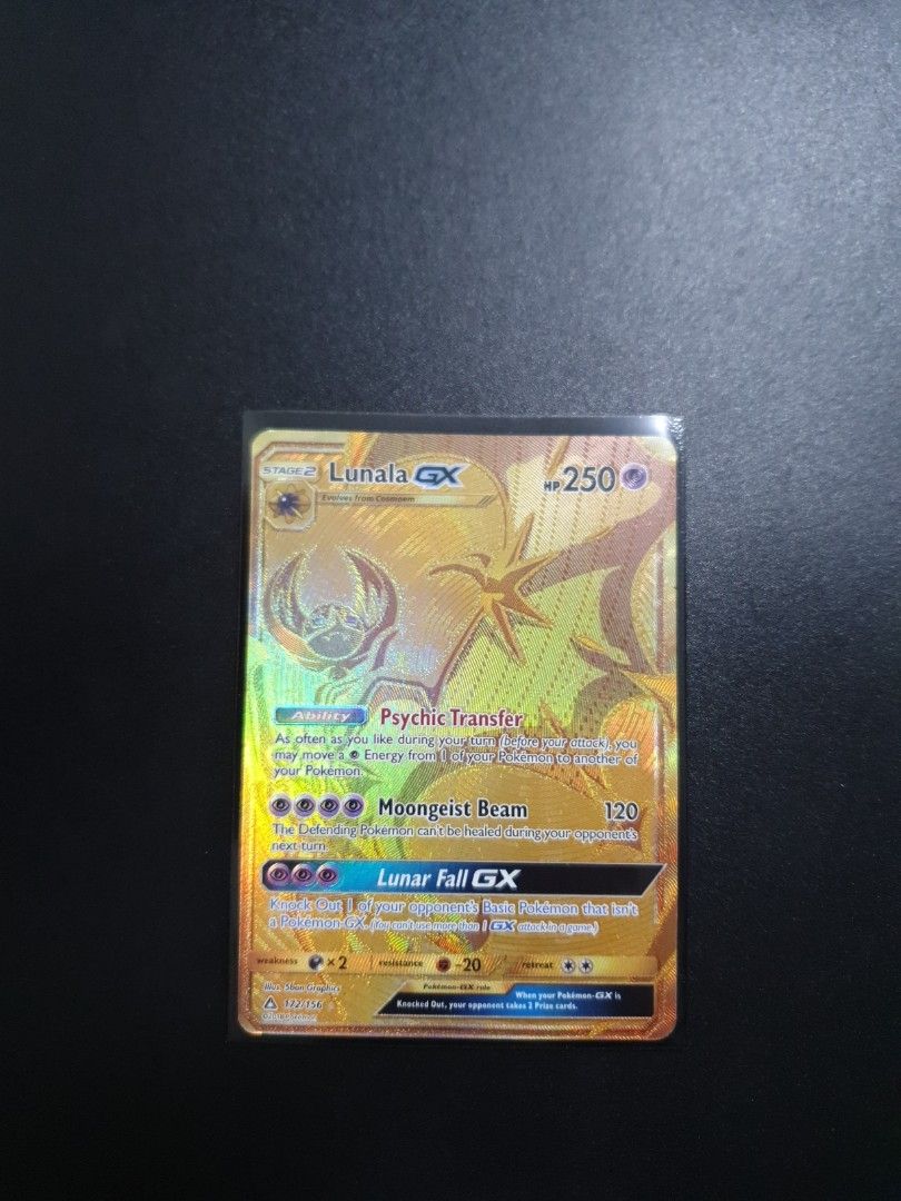 PSA 8 Pokemon Ultra Prism Gold Secret Rare Lunala GX 17