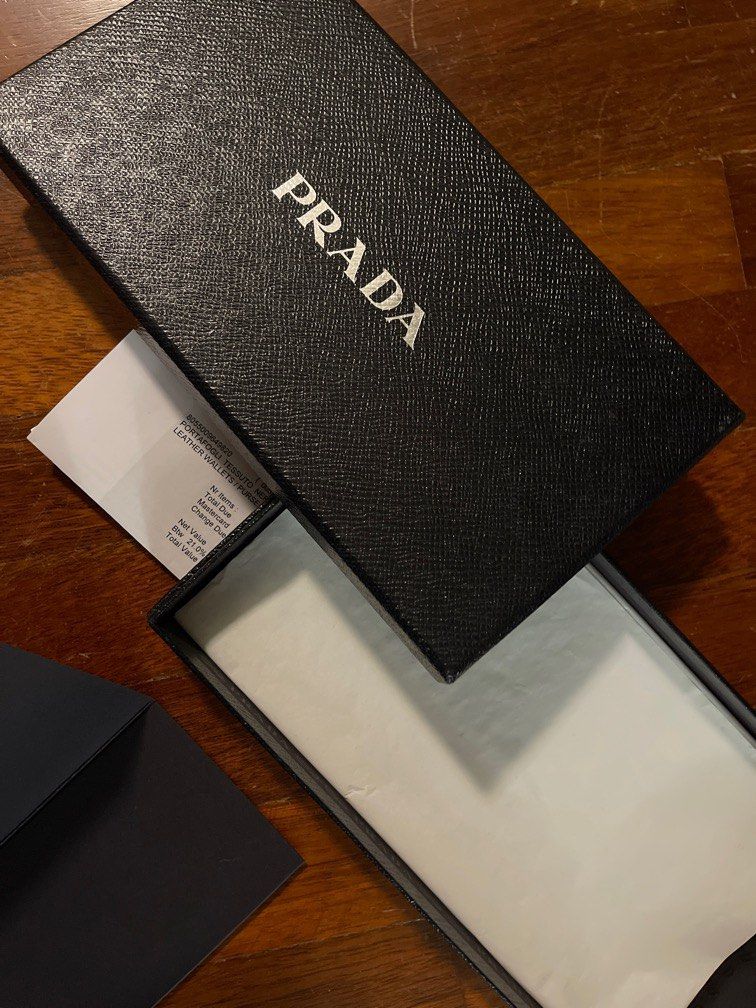 Prada Leather Wallet Box, Luxury, Accessories on Carousell
