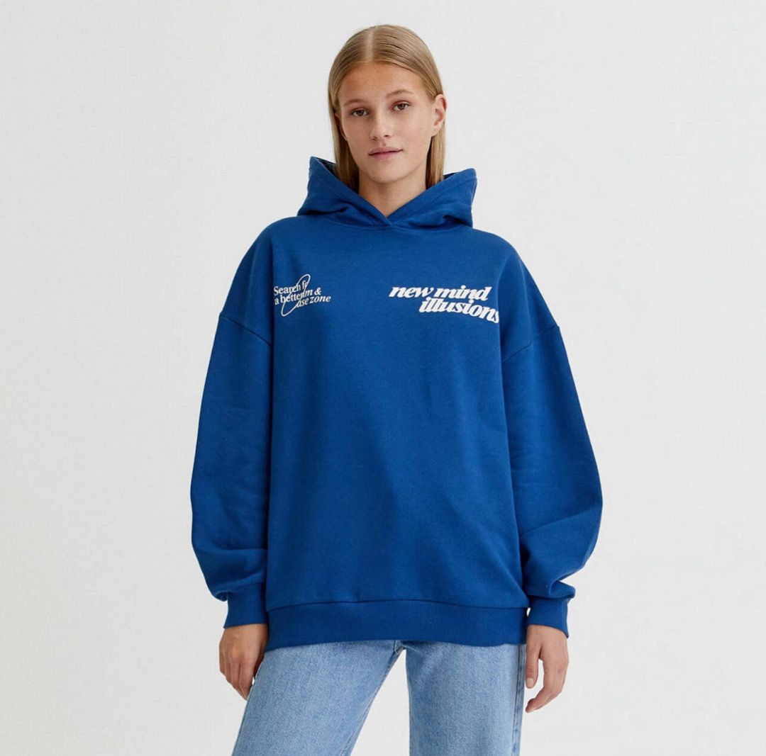 Hoodie pull and bear navy discount