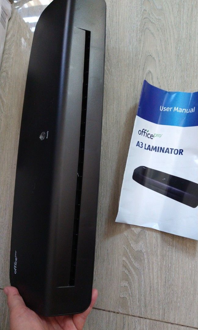 Quality A3 Laminator Machine 220V AUS (Category: Office & Business Technology) located in Manila. Submitted by PickClickShip (Listing ID 1218980894, Image 3). Description: A3 Office Pro Laminator Machine AUS - brand : Office Pro AUS - A3 size / 11.7 x 16.5" or A4 /8.27 x 11.69" - 2minutes fast warm up time - indicator button will turn from black to red when ready - compatibility: 80-125microns - L12 x W44 x H7cm - 240v/ 50Hz / 600W - Australian B