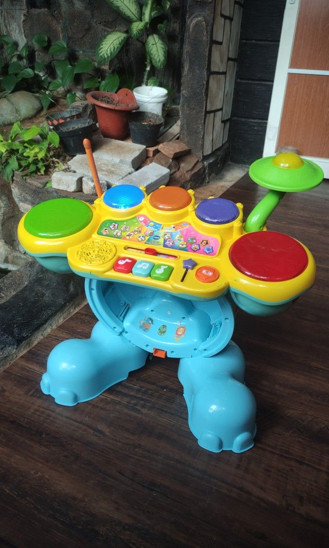 RARE ITEM! VTECH ELEPHANT SAFARI SOUNDS ELEPHANT DRUM PIANO MUSIK