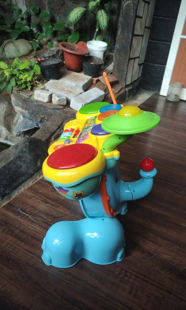 RARE ITEM! VTECH ELEPHANT SAFARI SOUNDS ELEPHANT DRUM PIANO MUSIK