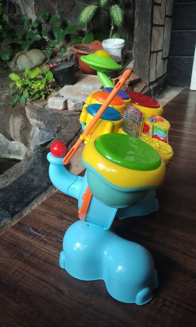 RARE ITEM! VTECH ELEPHANT SAFARI SOUNDS ELEPHANT DRUM PIANO MUSIK