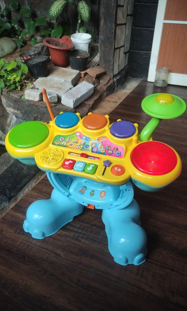 RARE ITEM! VTECH ELEPHANT SAFARI SOUNDS ELEPHANT DRUM PIANO MUSIK