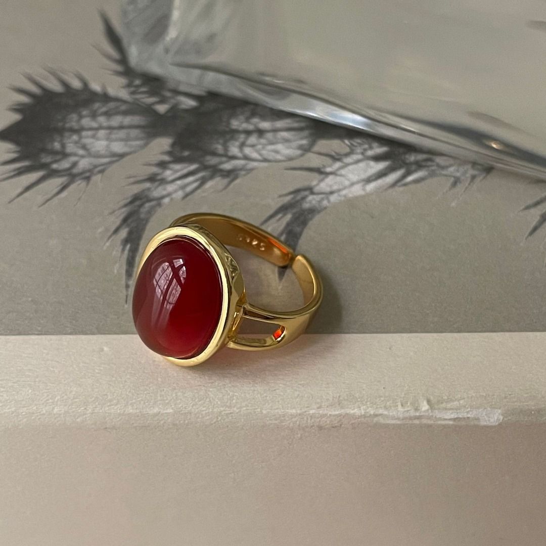 Red agate clearance ring