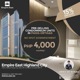 Rent to own Preselling Condo | Pre-selling Condominium in Pasig near Ortigas, Cubao, BGC | Empire East Highland City