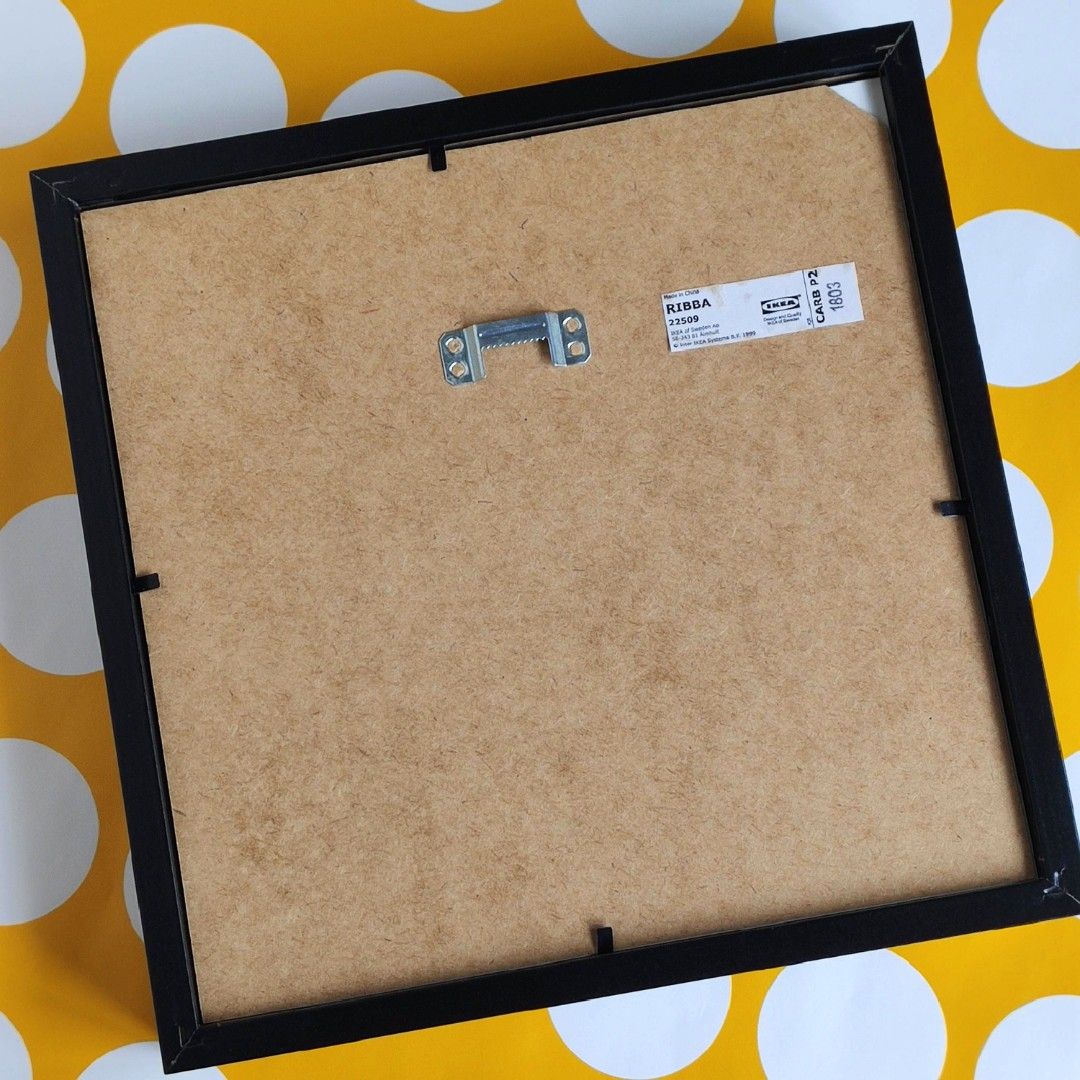 Ribba square photo frame black ikea 9" 23cm, Furniture & Home Living