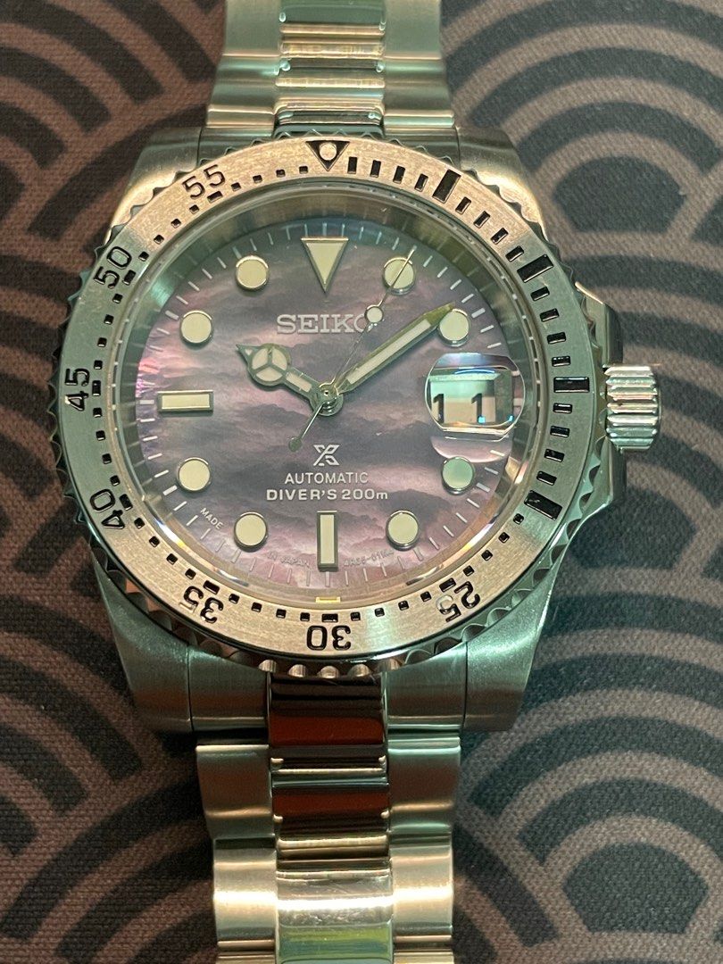 Seiko Custom Mod “Sinn U1 Mother of Pearl Black