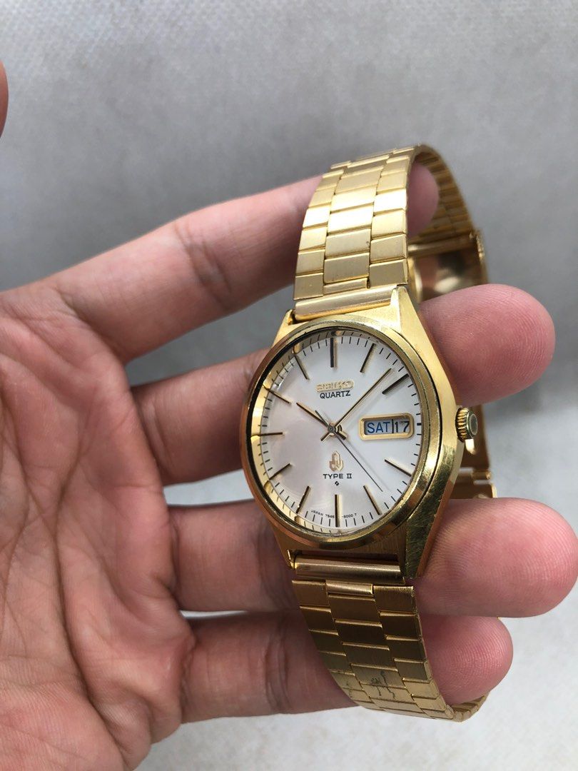 Seiko Quartz Type II Vintage 1979 Gold 36mm, Luxury, Watches on Carousell