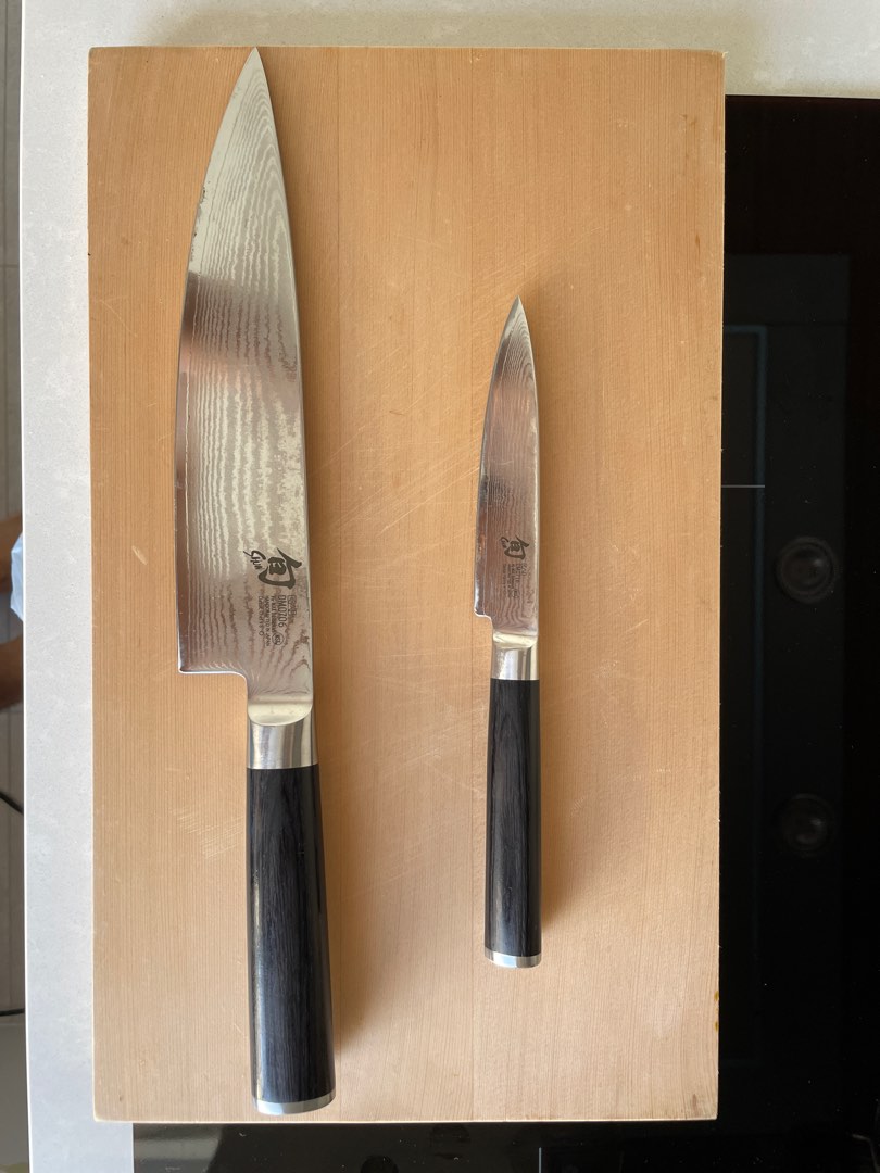 Shun Knife Set 8 inch gyuto & 4 inch utility, Furniture & Home Living, Kitchenware & Tableware